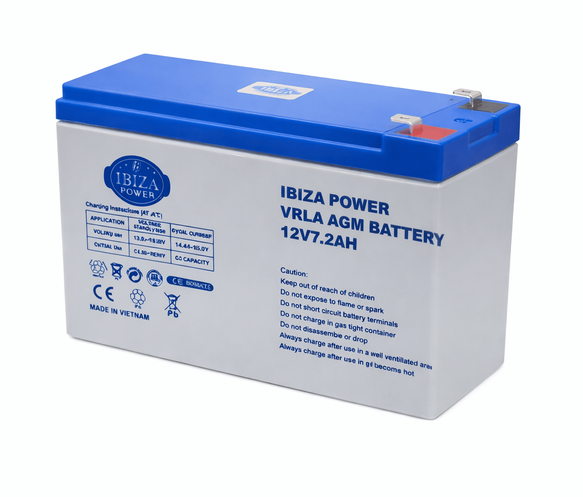 باتری یو پی اس ۱۲ ولت ۷ آمپر ایبیزا مدل IBZ12-7.2