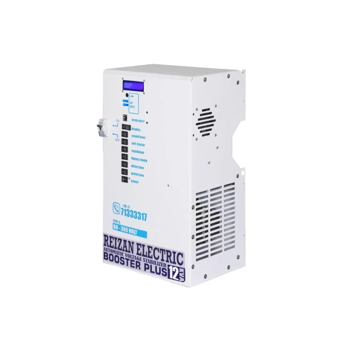 استابلایزر تک فاز 20 کاوا  ( 80 آمپر ) رله ای تیپ B ریزان الکترونیک