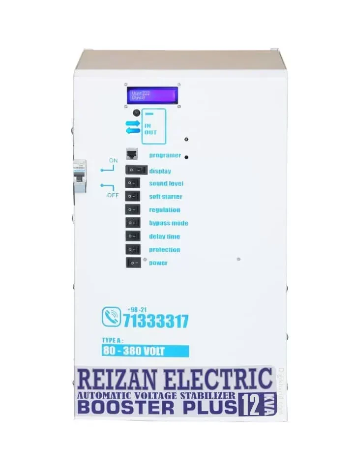 Alternative view of استابلایزر تک فاز 20 کاوا  ( 80 آمپر ) رله ای تیپ B ریزان الکترونیک