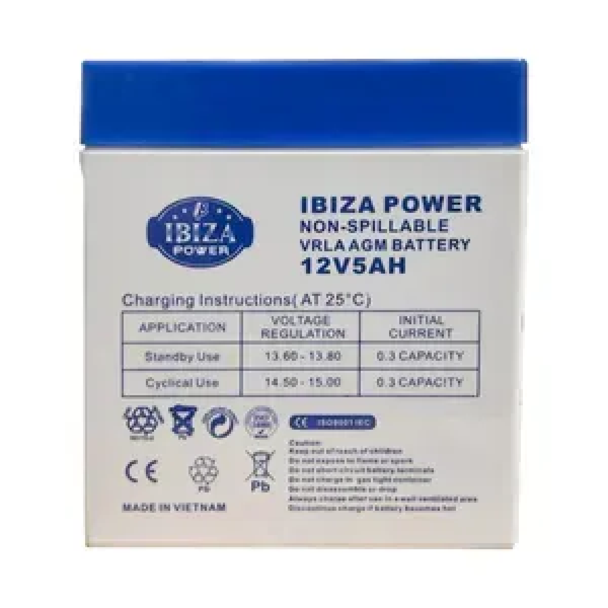 باتری یو پی اس 12 ولت 5 آمپر ساعت ایبیزا مدل IBZ 12-5 ساخت ویتنام