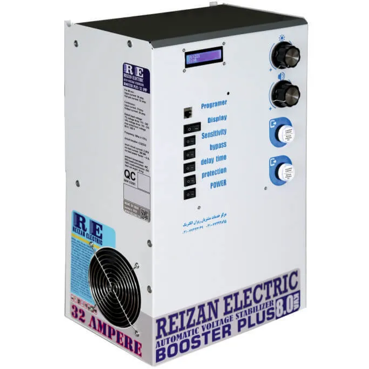 استابلایزر تک فاز 20 کاوا ( 80 آمپر ) رله ای تیپ A ریزان الکترونیک