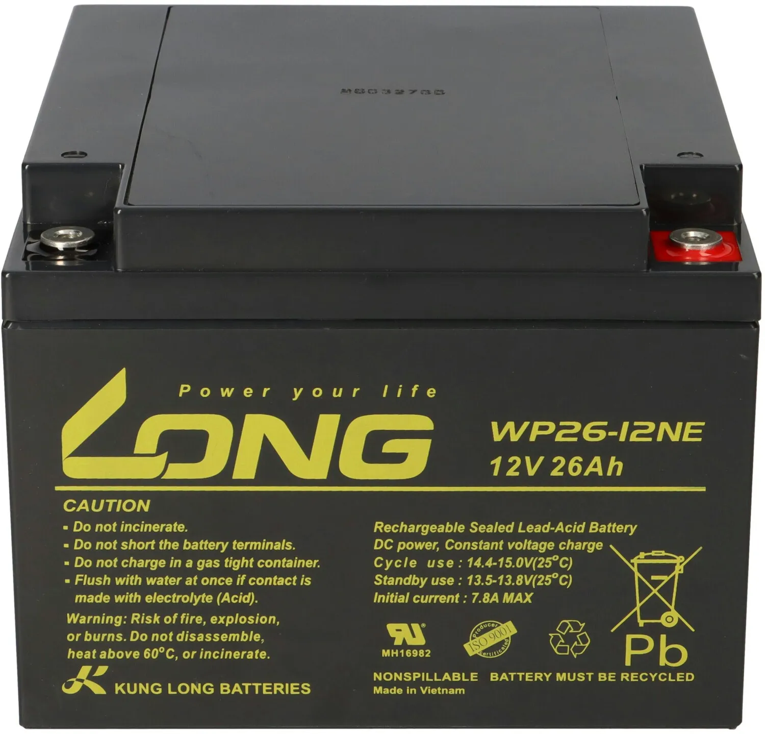 باتری یوپی اس 12 ولت 26 آمپر ساعت لانگ ساخت ویتنام - Image 2