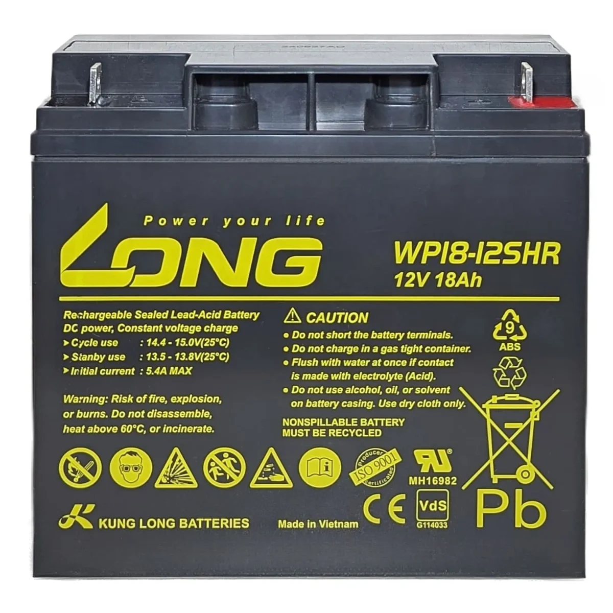 باتری یوپی اس 12 ولت 18 آمپر ساعت لانگ ساخت ویتنام