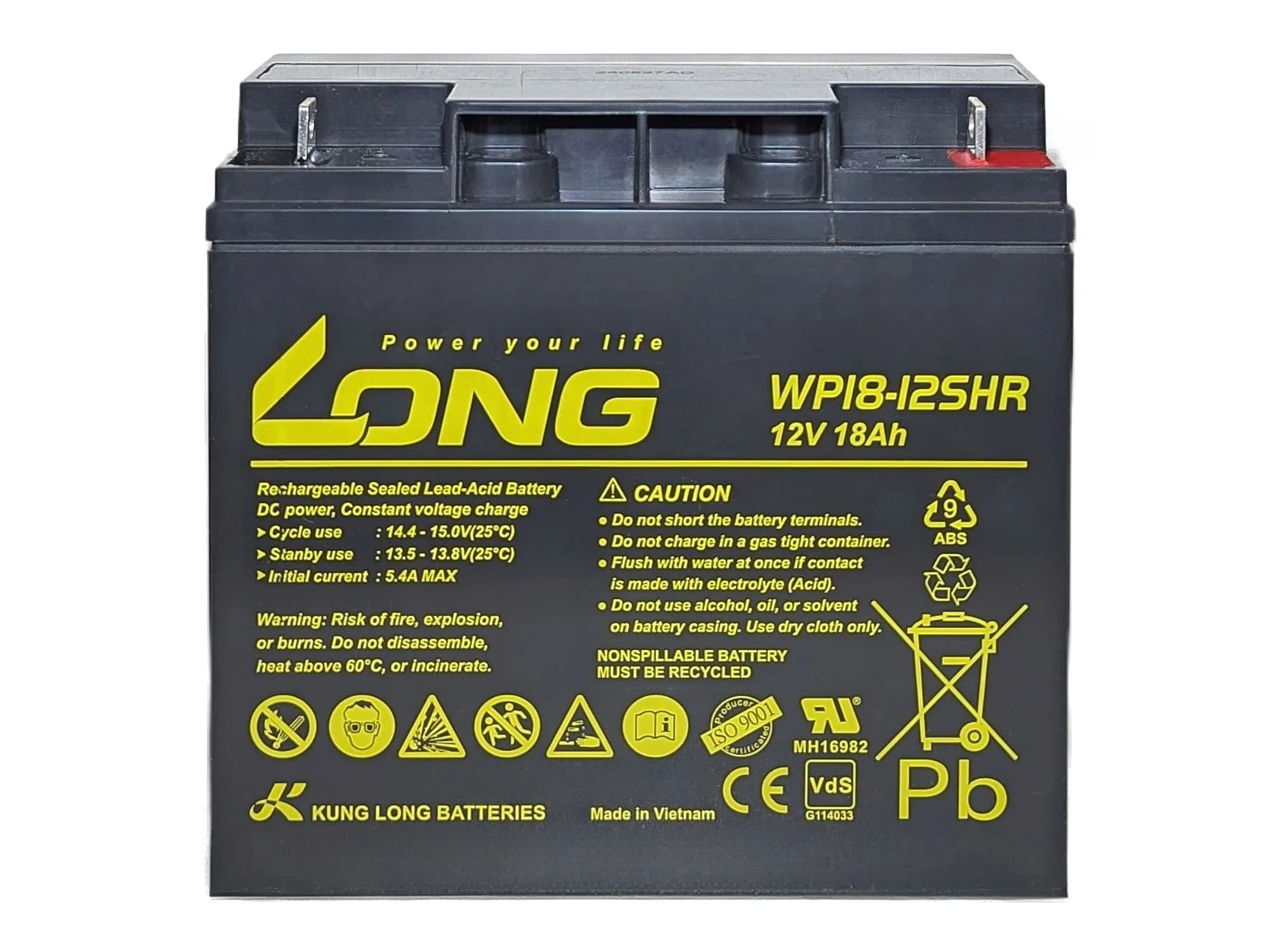 باتری یوپی اس 12 ولت 18 آمپر ساعت لانگ ساخت ویتنام