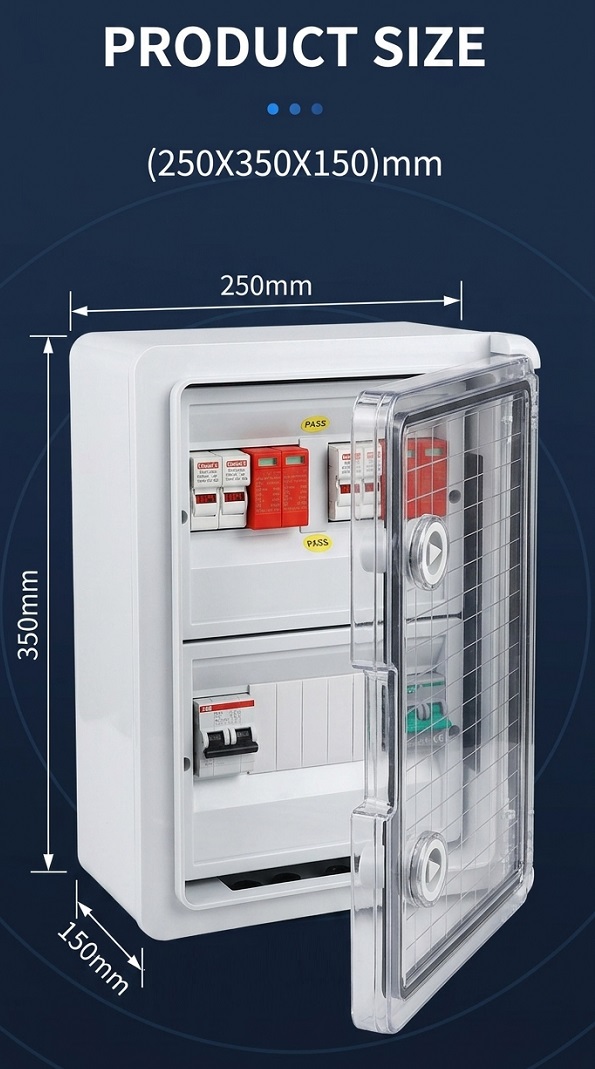Alternative view of تابلو حفاظت DC Combiner Box خورشیدی (۲ استرینگ) MAXTRONIC POWER